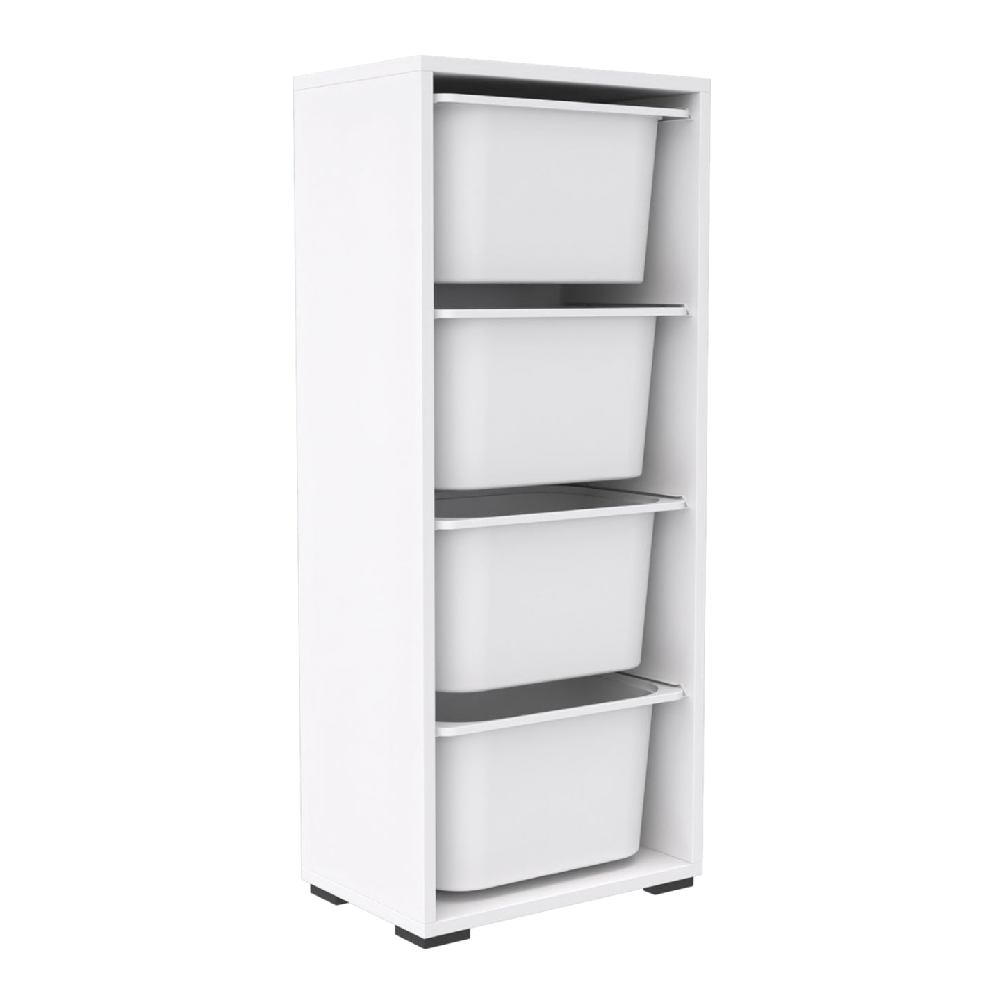 Chest Of Drawers Sani Hm18216.01 Melamine In White-4 White P.e. Drawers 45,5x30x109hcm.