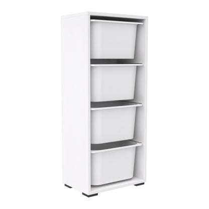 Chest Of Drawers Sani Hm18216.01 Melamine In White-4 White P.e. Drawers 45,5x30x109hcm.