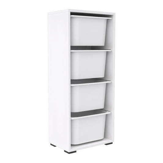 Chest Of Drawers Sani Hm18216.01 Melamine In White-4 White P.e. Drawers 45,5x30x109hcm.
