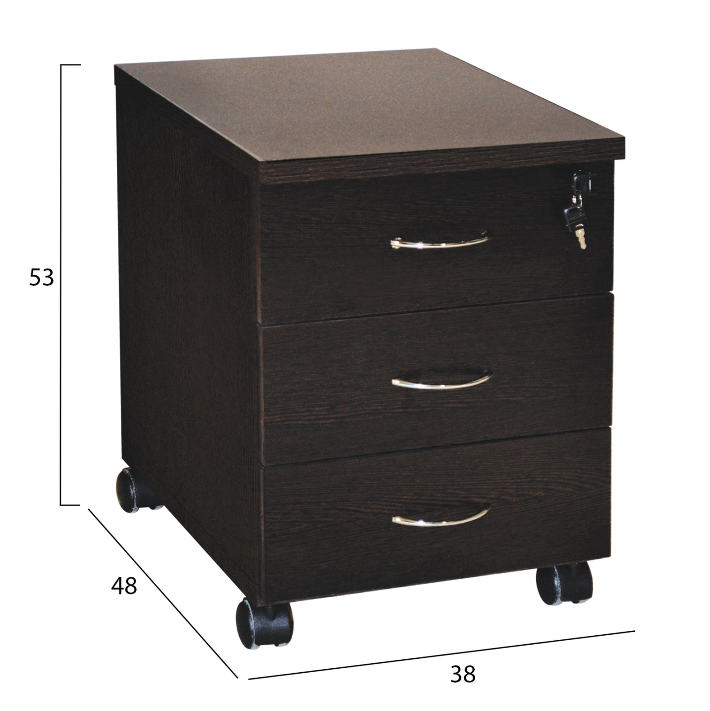 Professional Office Drawer Hm2011.02 Wenge With 3 Drawers 38x48x53cm