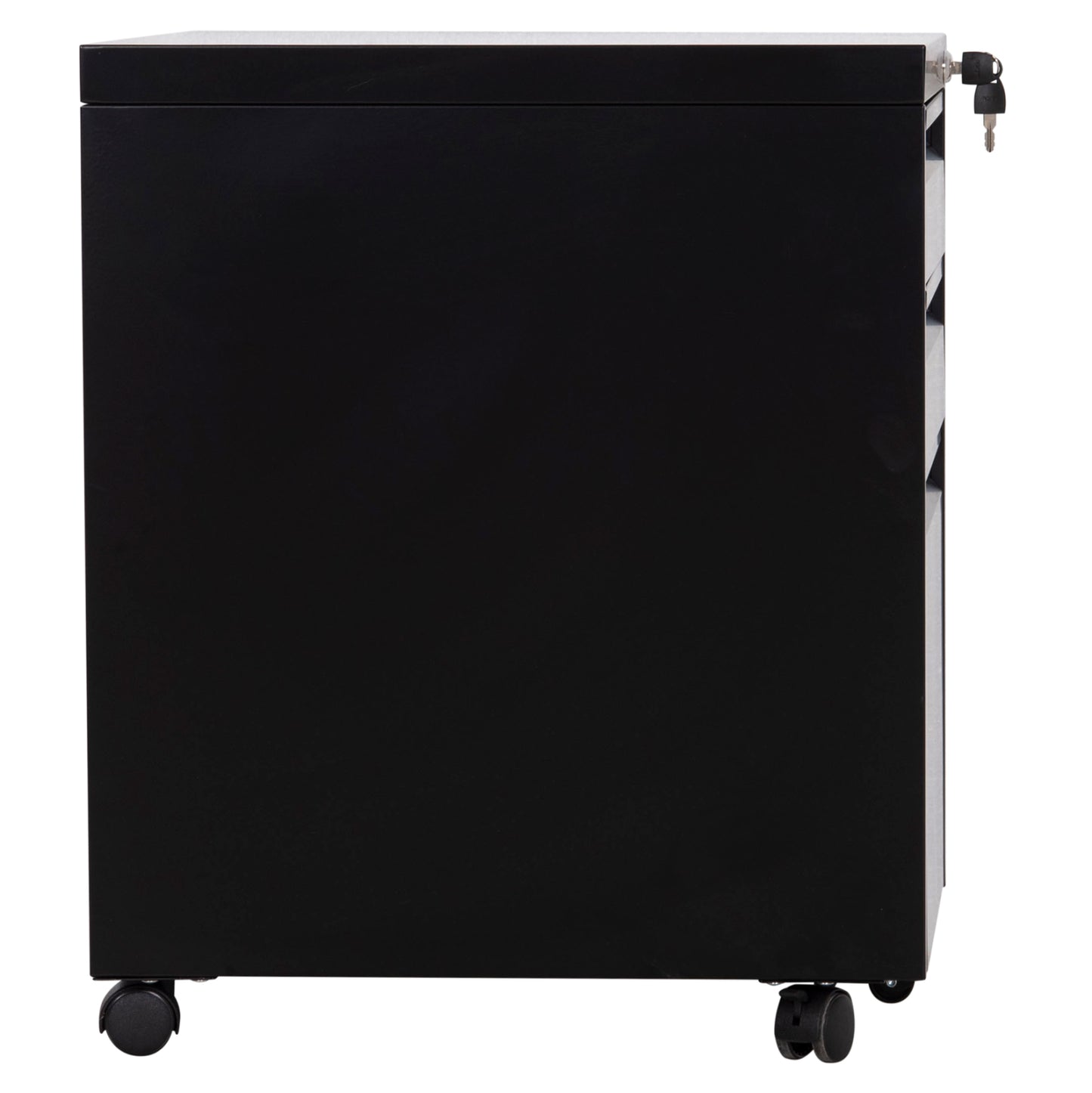 Office Chest Of Drawers Sider Hm6635.01 Metal In Black--3 Drawers With Lock 39x50x61hcm.
