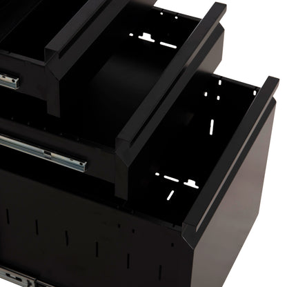 Office Chest Of Drawers Sider Hm6635.01 Metal In Black--3 Drawers With Lock 39x50x61hcm.
