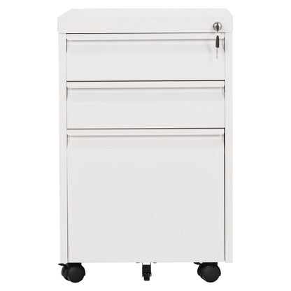 Office Chest Of Drawers Sider Hm6635.02 Metal In White--3 Drawers With Lock 39x50x61hcm.