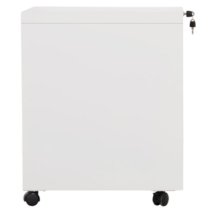Office Chest Of Drawers Sider Hm6635.02 Metal In White--3 Drawers With Lock 39x50x61hcm.