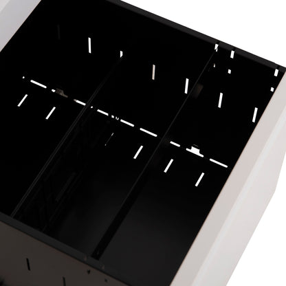 Office Chest Of Drawers Sider Hm6635.02 Metal In White--3 Drawers With Lock 39x50x61hcm.