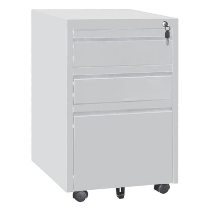 Office Chest Of Drawers Sider Hm6635.02 Metal In White--3 Drawers With Lock 39x50x60hcm.