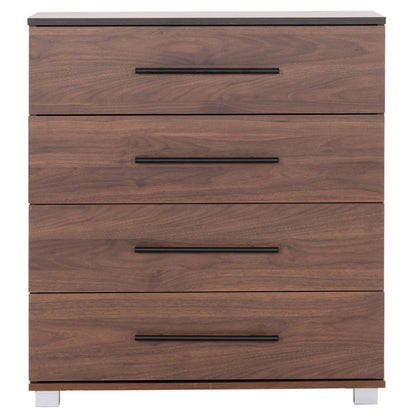 Chest Of (4) Drawers Carys Hm745.11 Melamine In Walnut/wenge 75.5x40x83hcm.