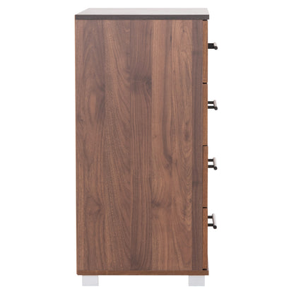 Chest Of (4) Drawers Carys Hm745.11 Melamine In Walnut/wenge 75.5x40x83hcm.