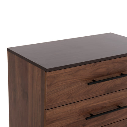 Chest Of (4) Drawers Carys Hm745.11 Melamine In Walnut/wenge 75.5x40x83hcm.