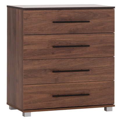 Chest Of (4) Drawers Carys Hm745.11 Melamine In Walnut/wenge 75.5x40x83hcm.
