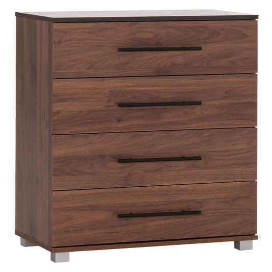 Chest Of (4) Drawers Carys Hm745.11 Melamine In Walnut/wenge 75.5x40x83hcm.