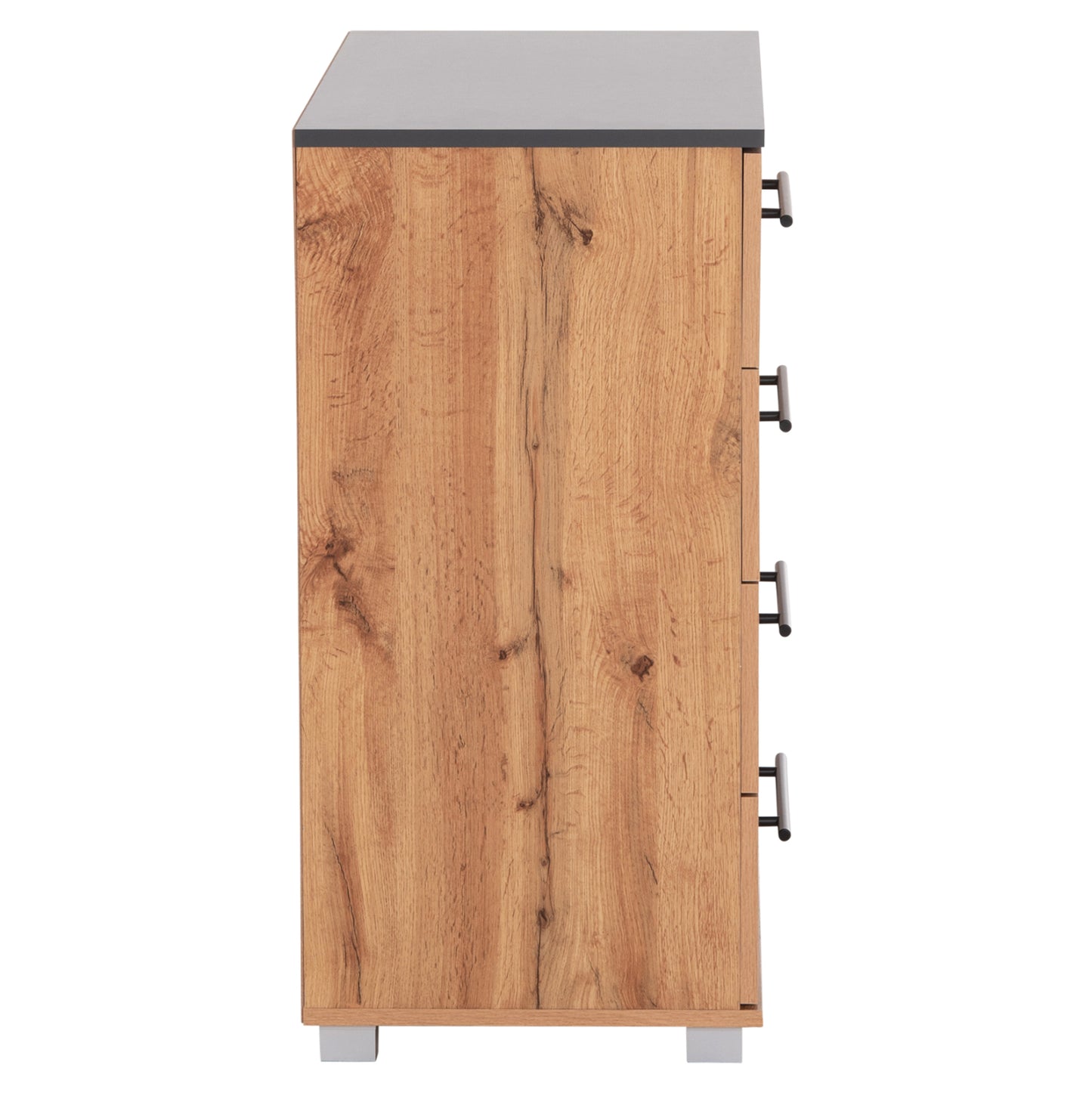 Chest Of (4) Drawers Carys Hm745.12 Melamine In Natural/grey 75x40x83hcm.