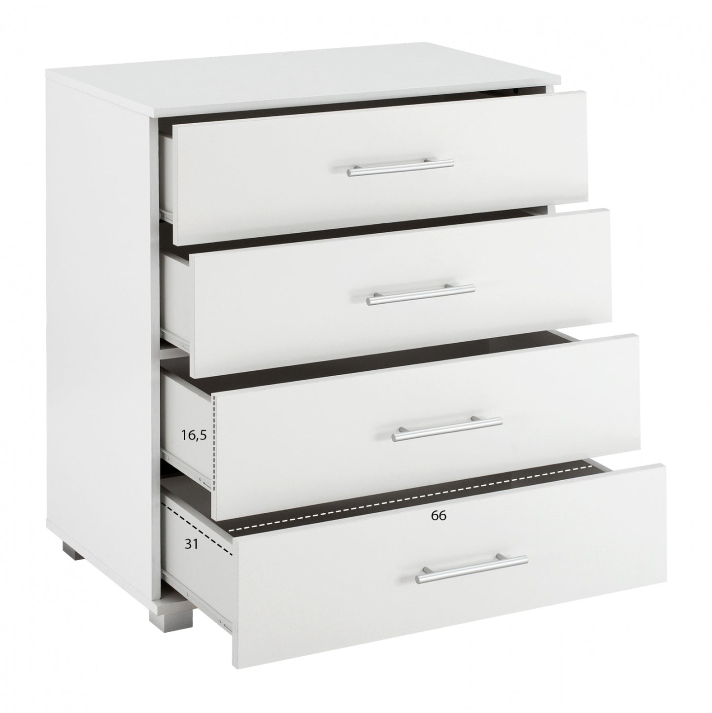Drawer From Melamine Hm2204.05 With 4 Drawers White 75x40x83cm