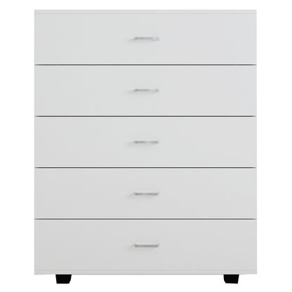 Melamine Dresser Thorg Hm8995.03 With 5 White Drawers 80Χ40Χ100hcm.
