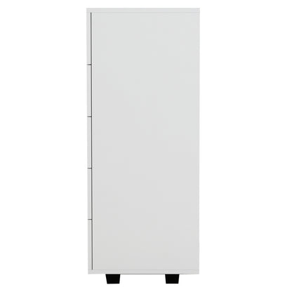 Melamine Dresser Thorg Hm8995.03 With 5 White Drawers 80Χ40Χ100hcm.