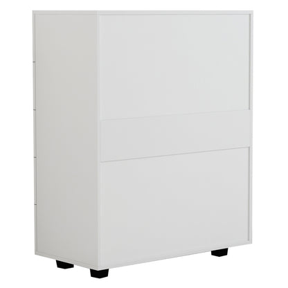 Melamine Dresser Thorg Hm8995.03 With 5 White Drawers 80Χ40Χ100hcm.
