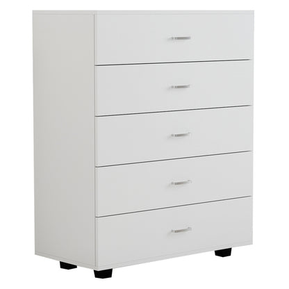 Melamine Dresser Thorg Hm8995.03 With 5 White Drawers 80Χ40Χ100hcm.