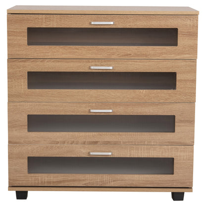 Chest Of Drawers Thorgan Hm9880.01 Melamine In Sonama-4 Drawers 80Χ40Χ83hcm.