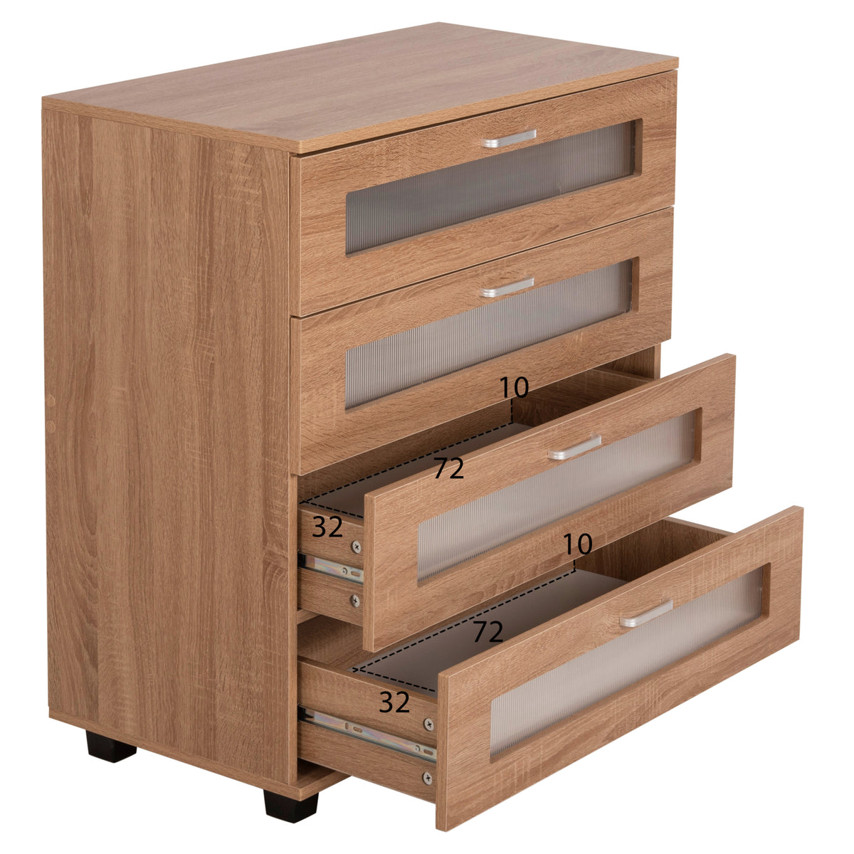 Chest Of Drawers Thorgan Hm9880.01 Melamine In Sonama-4 Drawers 80Χ40Χ83hcm.