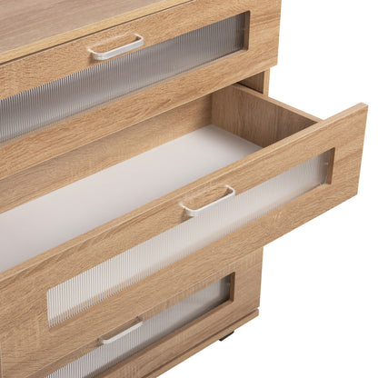 Chest Of Drawers Thorgan Hm9880.01 Melamine In Sonama-4 Drawers 80Χ40Χ83hcm.