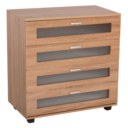 Chest Of Drawers Thorgan Hm9880.01 Melamine In Sonama-4 Drawers 80Χ40Χ83hcm.