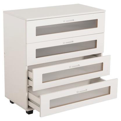 Chest Of Drawers Thorgan Hm9880.03 Melamine In White-4 Drawers 80Χ40Χ83hcm.