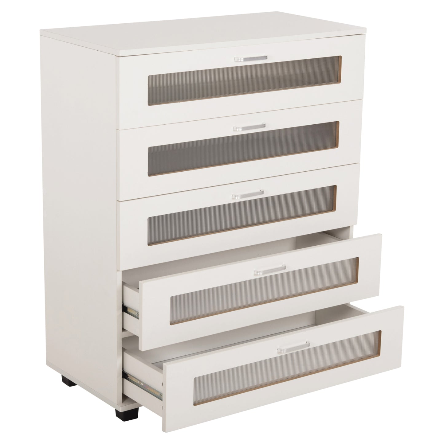Chest Of Drawers Thorgan Hm9881.03 Melamine In White-5 Drawers 80Χ40Χ100hcm.