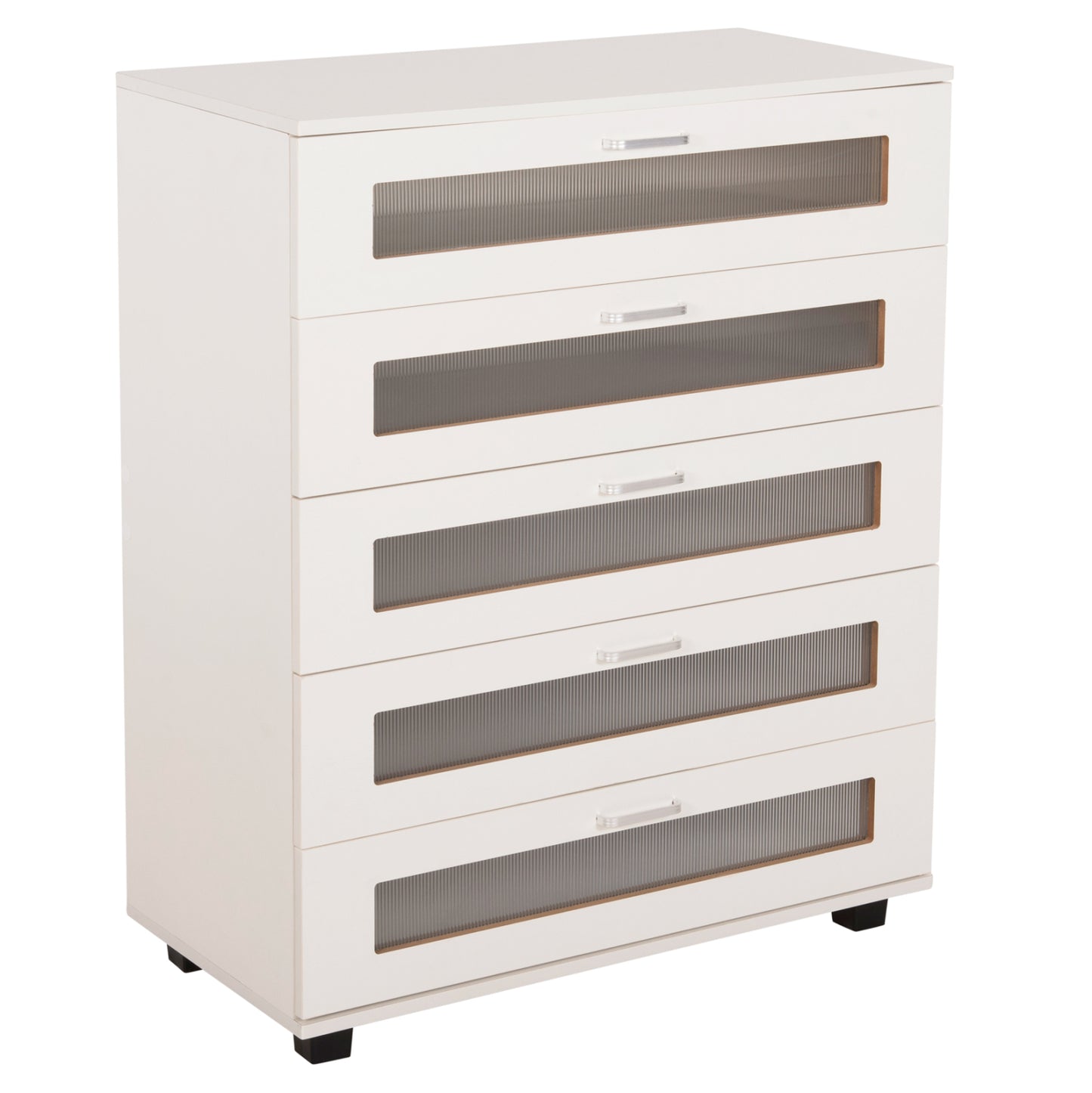 Chest Of Drawers Thorgan Hm9881.03 Melamine In White-5 Drawers 80Χ40Χ100hcm.