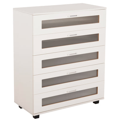 Chest Of Drawers Thorgan Hm9881.03 Melamine In White-5 Drawers 80Χ40Χ100hcm.