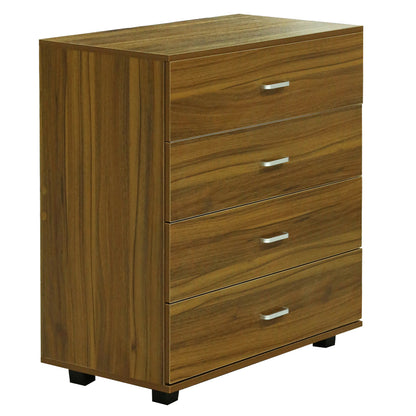 Chest Of 4 Drawers Thorg Hm8996.02 Melamine In Walnut 80x40x83hcm.