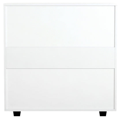 Chest Of 4 Drawers Thorg Hm8996.03 Melamine In White 80x40x83hcm.