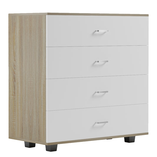 Chest Of Drawers With 4 Drawers Thorg Hm8996.04 Melamine In Sonama-white 80x40x83hcm.