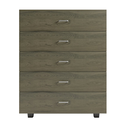 Chest Of Drawers Thorg Hm8995.05 5-drawer -melamine In Dark Olive 80Χ40Χ100hcm.