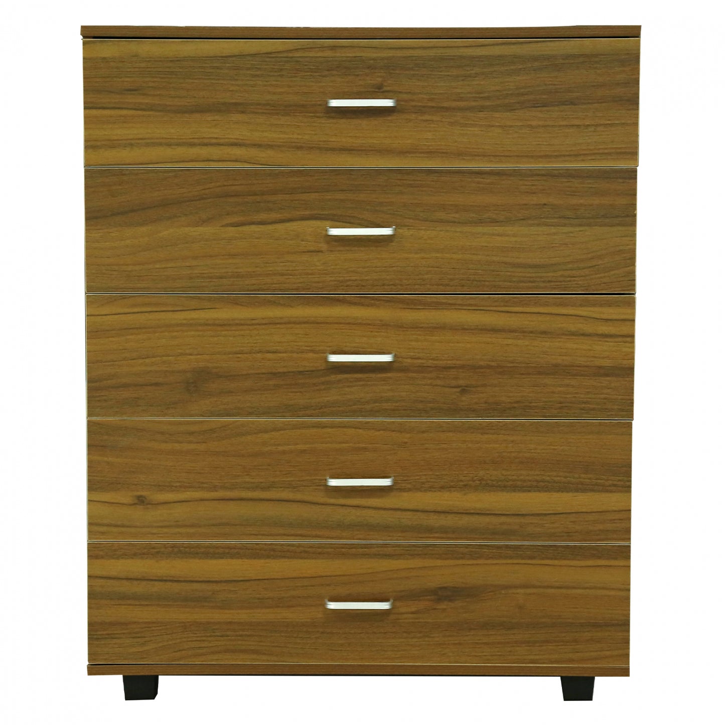 Melamine Dresser Thorg Hm8995.02 With 5 Walnut-colored Drawers 80Χ40Χ100h Cm.