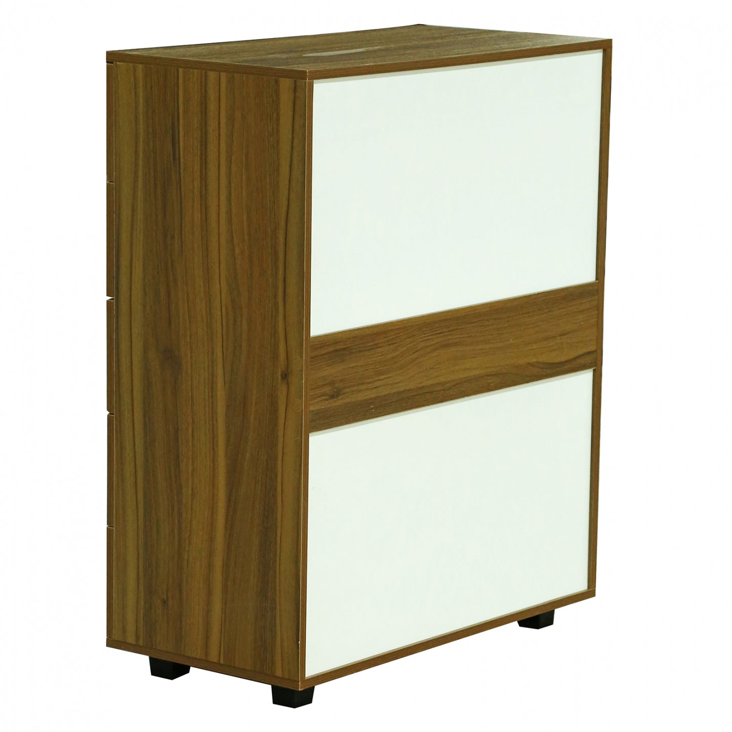 Melamine Dresser Thorg Hm8995.02 With 5 Walnut-colored Drawers 80Χ40Χ100h Cm.