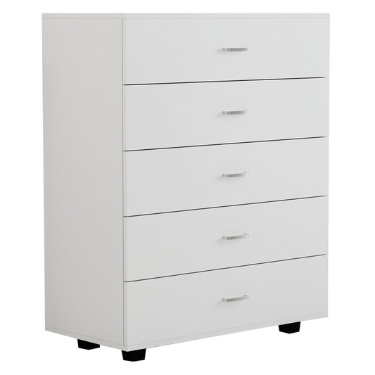 Melamine Dresser Thorg Hm8995.03 With 5 White Drawers 80Χ40Χ100hcm.