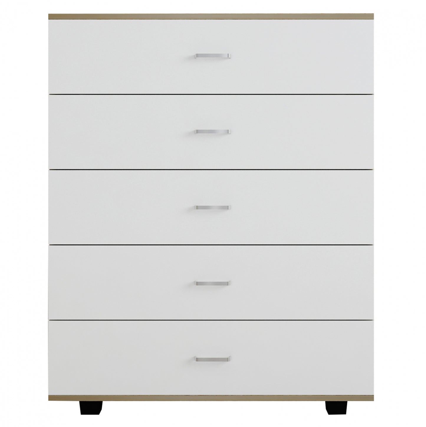 Melamine Dresser Thorg Hm8995.04 With 5 Drawers Sonama-white 80Χ40Χ100h Cm.