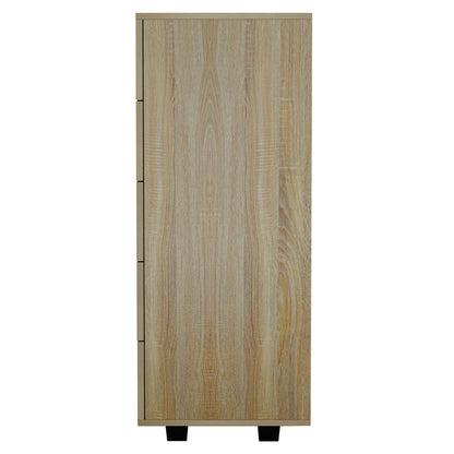 Melamine Dresser Thorg Hm8995.01 With 5 Drawers In Sonama 80Χ40Χ100h Cm.