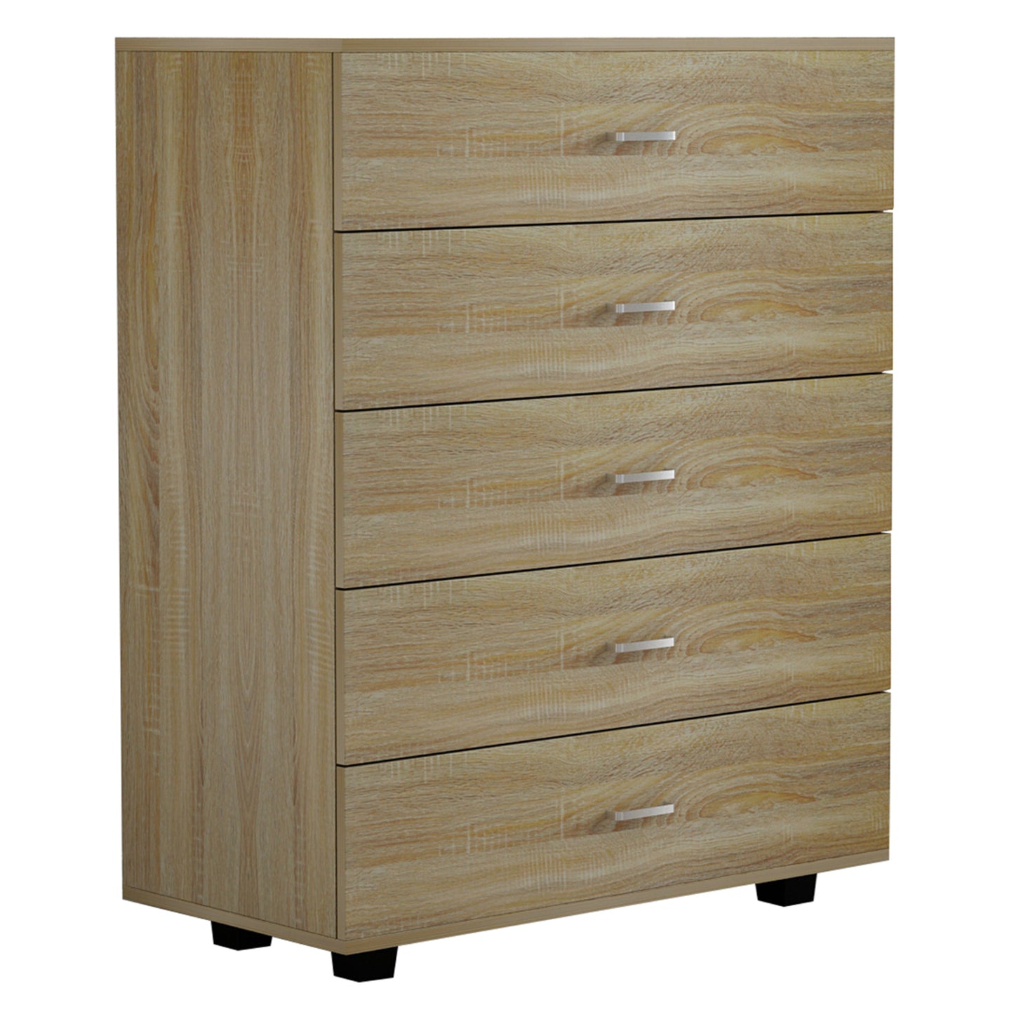 Melamine Dresser Thorg Hm8995.01 With 5 Drawers In Sonama 80Χ40Χ100h Cm.