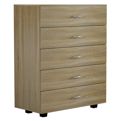 Melamine Dresser Thorg Hm8995.01 With 5 Drawers In Sonama 80Χ40Χ100h Cm.