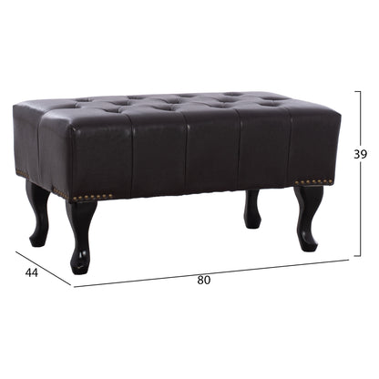 Piano Stool T.chesterfield Emma Hm226.01 Pu Dark Brown 80x44x39hcm