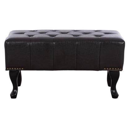 Piano Stool T.chesterfield Emma Hm226.01 Pu Dark Brown 80x44x39hcm