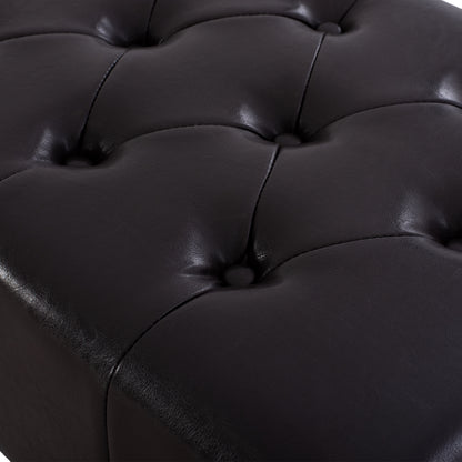 Piano Stool T.chesterfield Emma Hm226.01 Pu Dark Brown 80x44x39hcm
