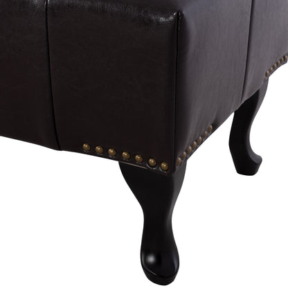 Piano Stool T.chesterfield Emma Hm226.01 Pu Dark Brown 80x44x39hcm