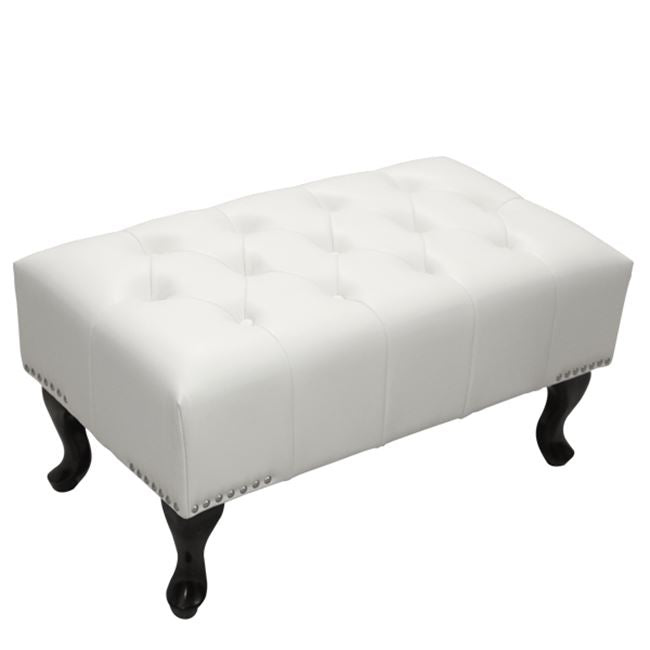 Piano Stool T.chesterfield Emma Hm226.02 Pu White-black Legs 80x44x39hcm