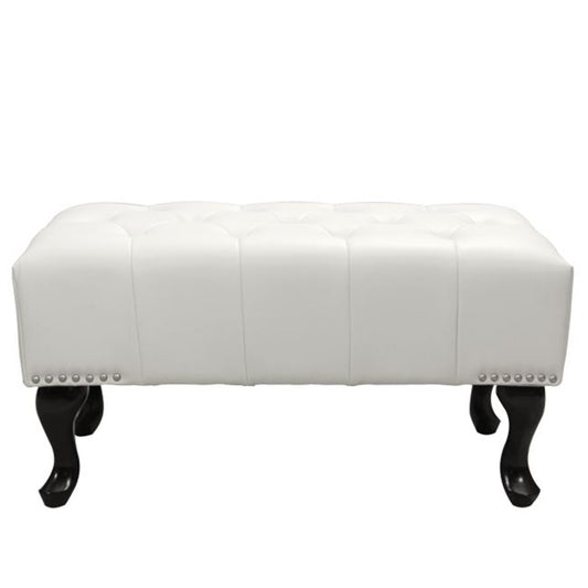 Piano Stool T.chesterfield Emma Hm226.02 Pu White-black Legs 80x44x39hcm