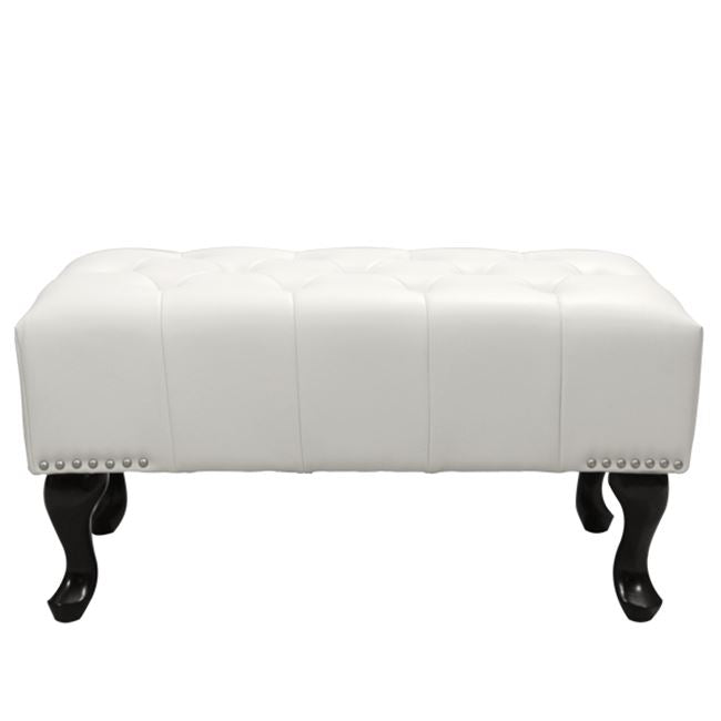 Piano Stool T.chesterfield Emma Hm226.02 Pu White-black Legs 80x44x39hcm