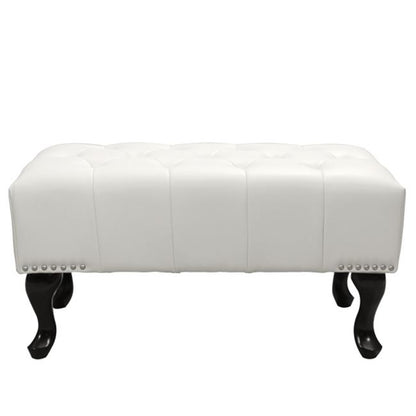 Piano Stool T.chesterfield Emma Hm226.02 Pu White-black Legs 80x44x39hcm