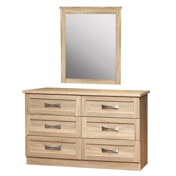 Bedroom Toilet With 6 Drawers Sonama 120x40 & Mirros 72x90 Hm10171.02