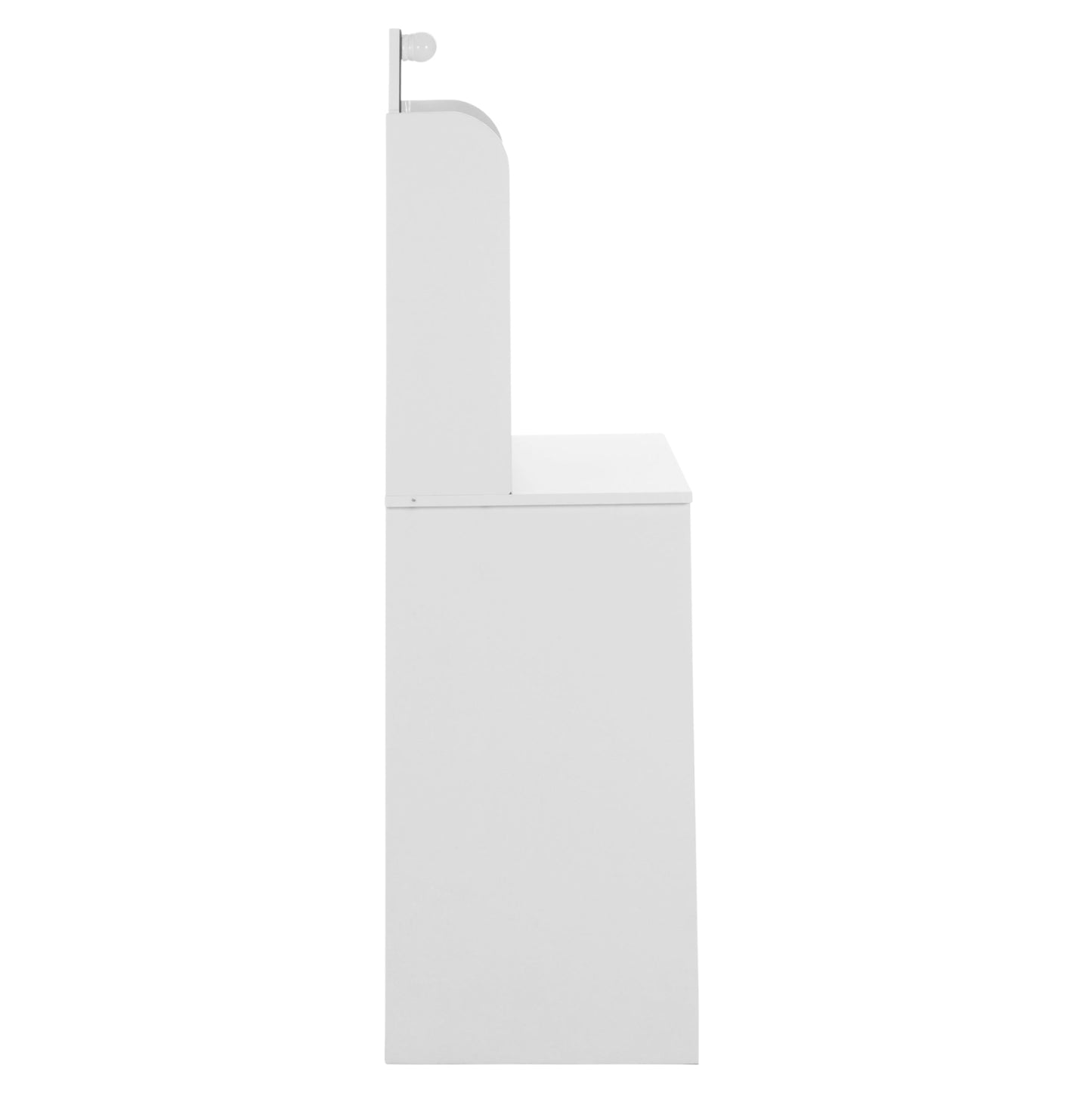Dressing Table With Led Lights-shelves-drawers Lauryn Hm2502.03 White Color 108x40x140hcm.